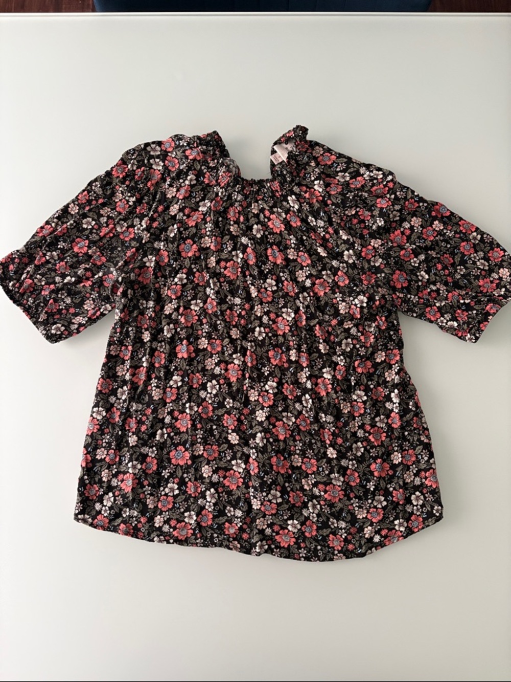 Knox Rose Floral High Neck Top Sz S